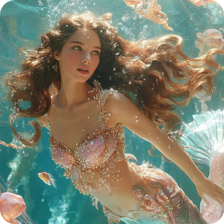 Underwater mermaid fantasy portrait