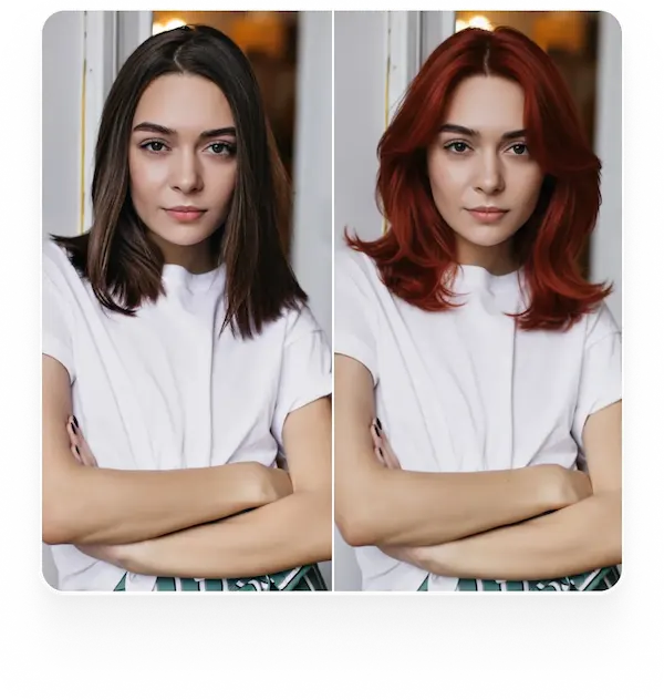 Women portrait with different hair styles