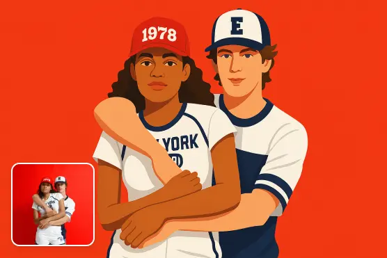 AI transforms your photo into a stylized illustration