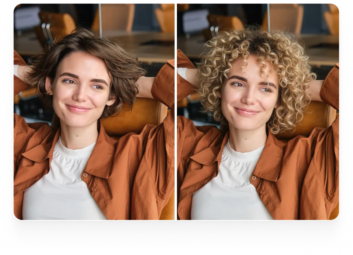 Women portrait with different hair styles