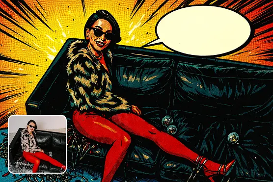 Example of AI Comic Filter comic-style transformation