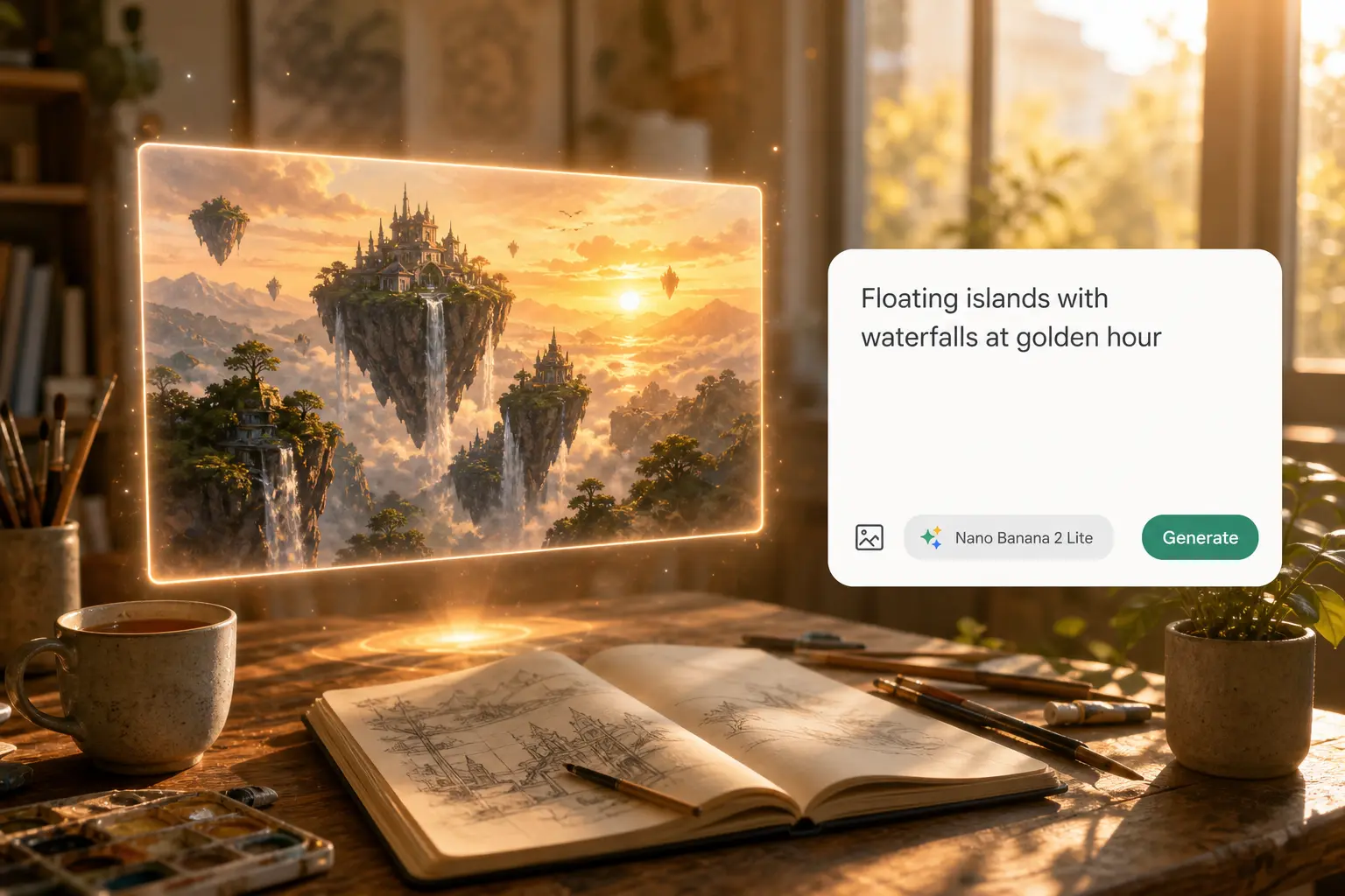 AI Image Generator Online by Lift AI image generator creating pictures from a text prompt in Lift