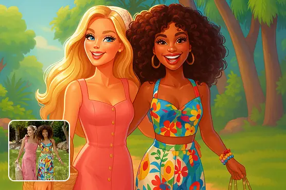 AI Barbie doll transformation example