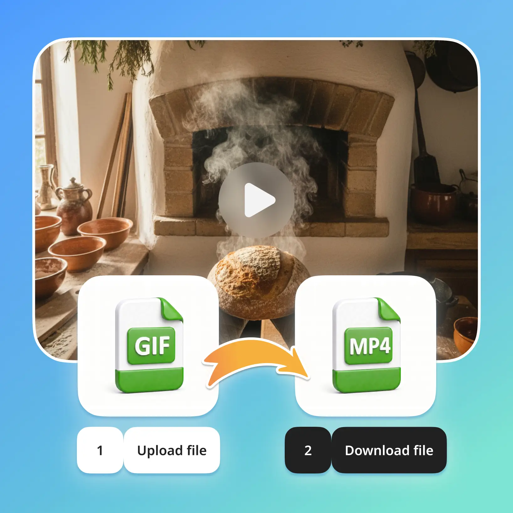 Outil de conversion GIF en MP4 en ligne montrant la conversion vidéo