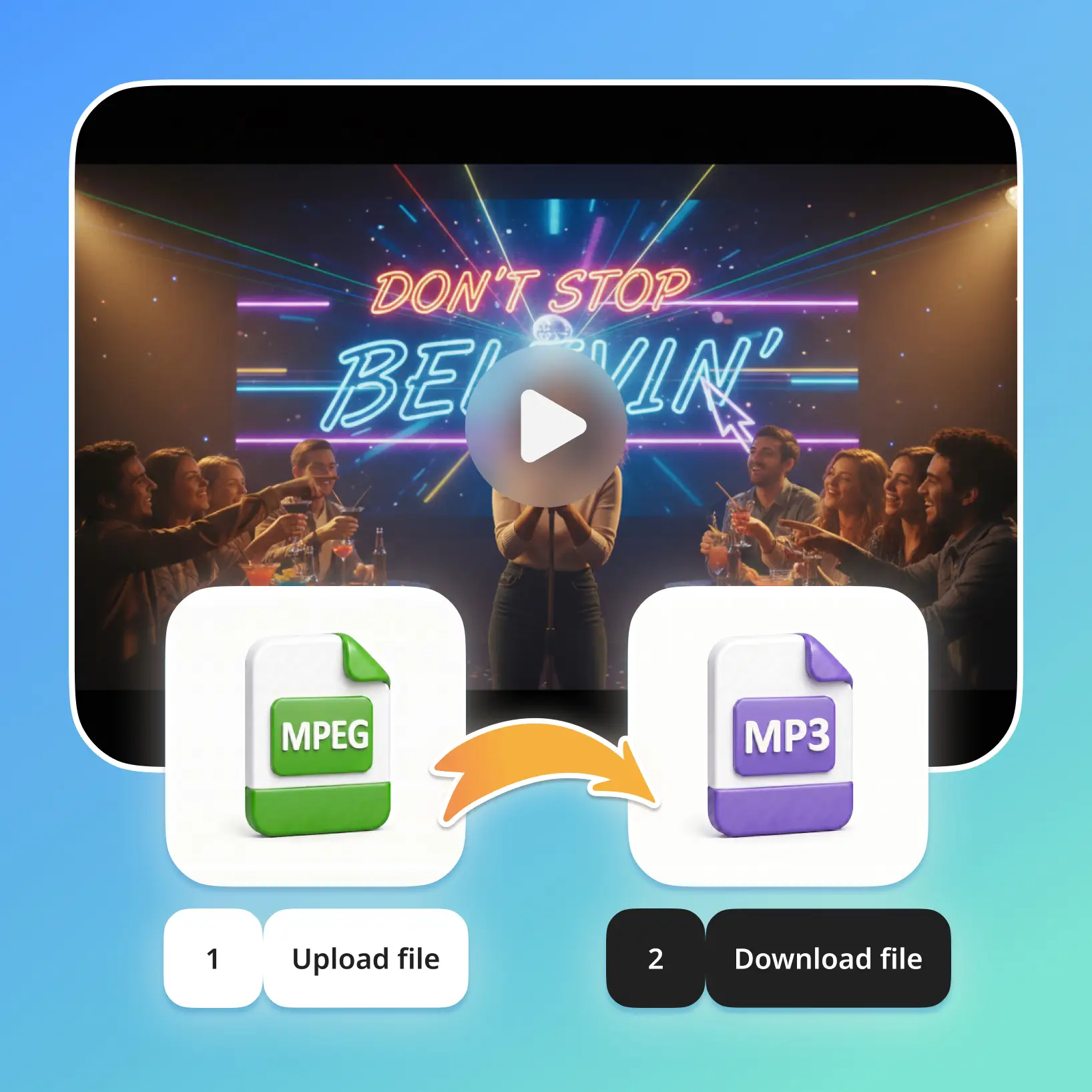 Convertisseur MPEG en MP3 de Lift Outil de conversion MPEG en MP3 en ligne montrant l'extraction audio