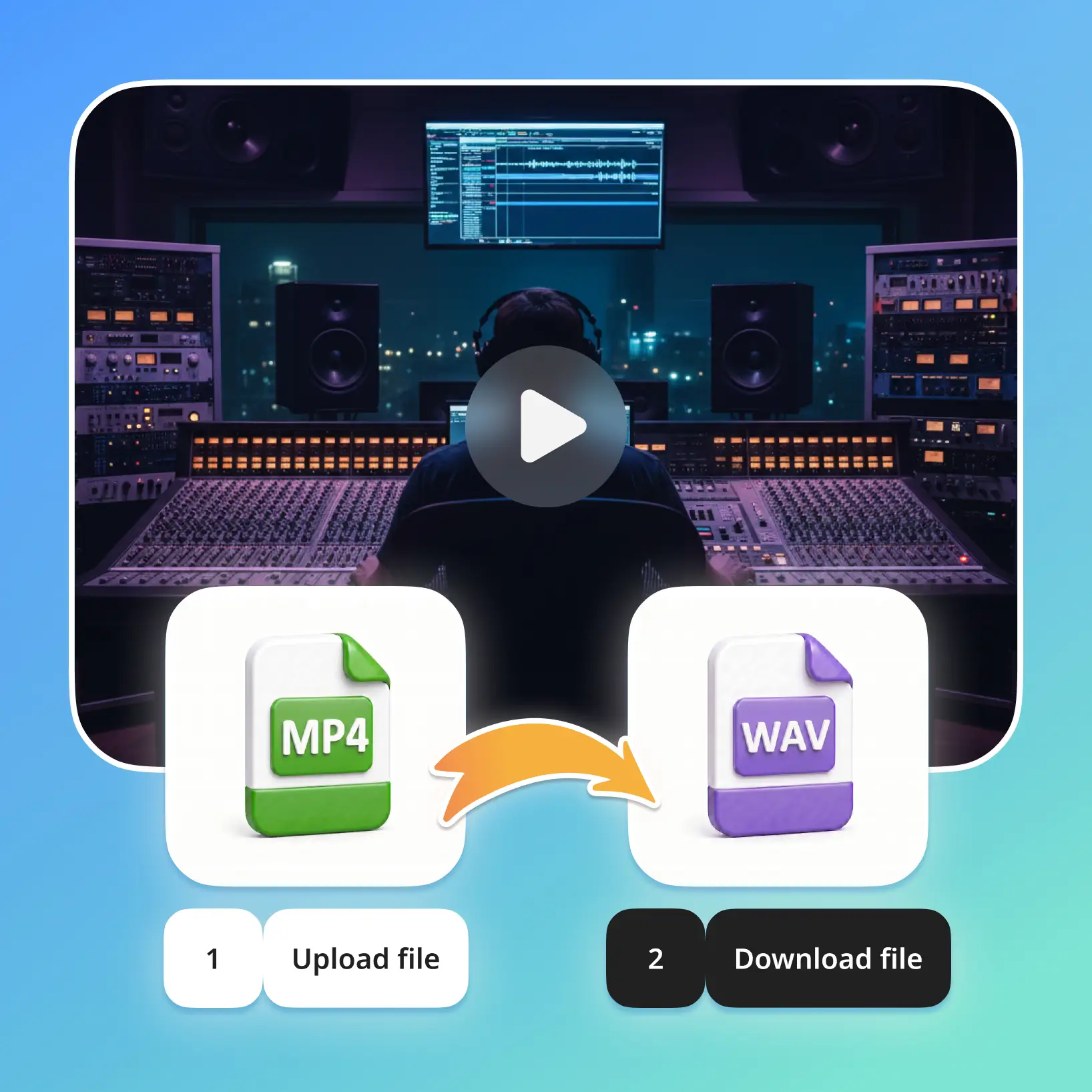Outil de conversion MP4 en WAV en ligne montrant l'extraction audio