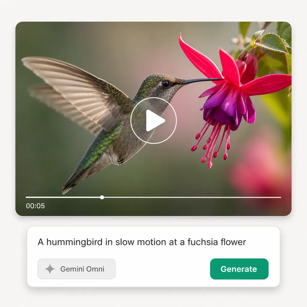 Gemini Omni AI video generator interface in the Lift app