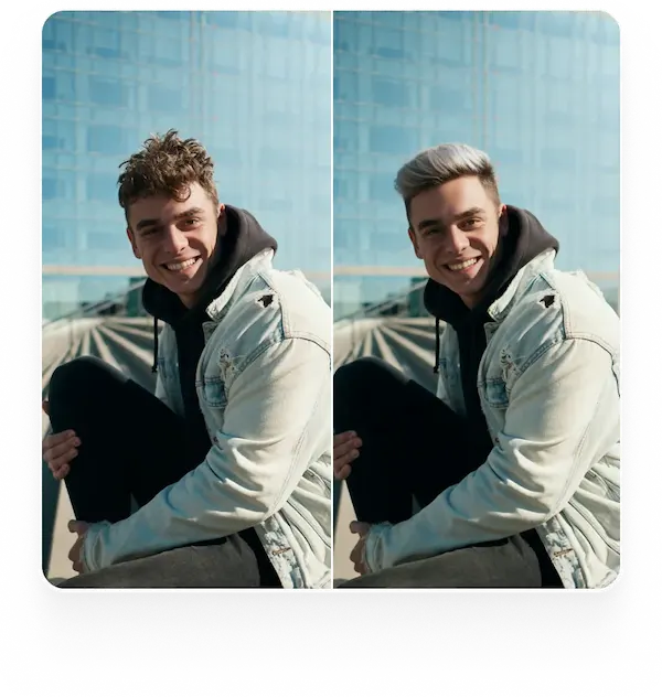 Men portrait with different hair styles