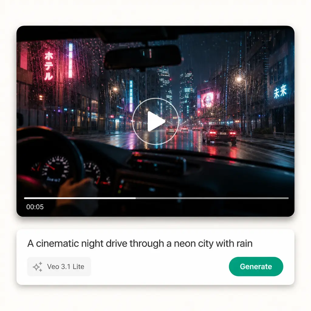Veo AI video generator interface in the Lift app