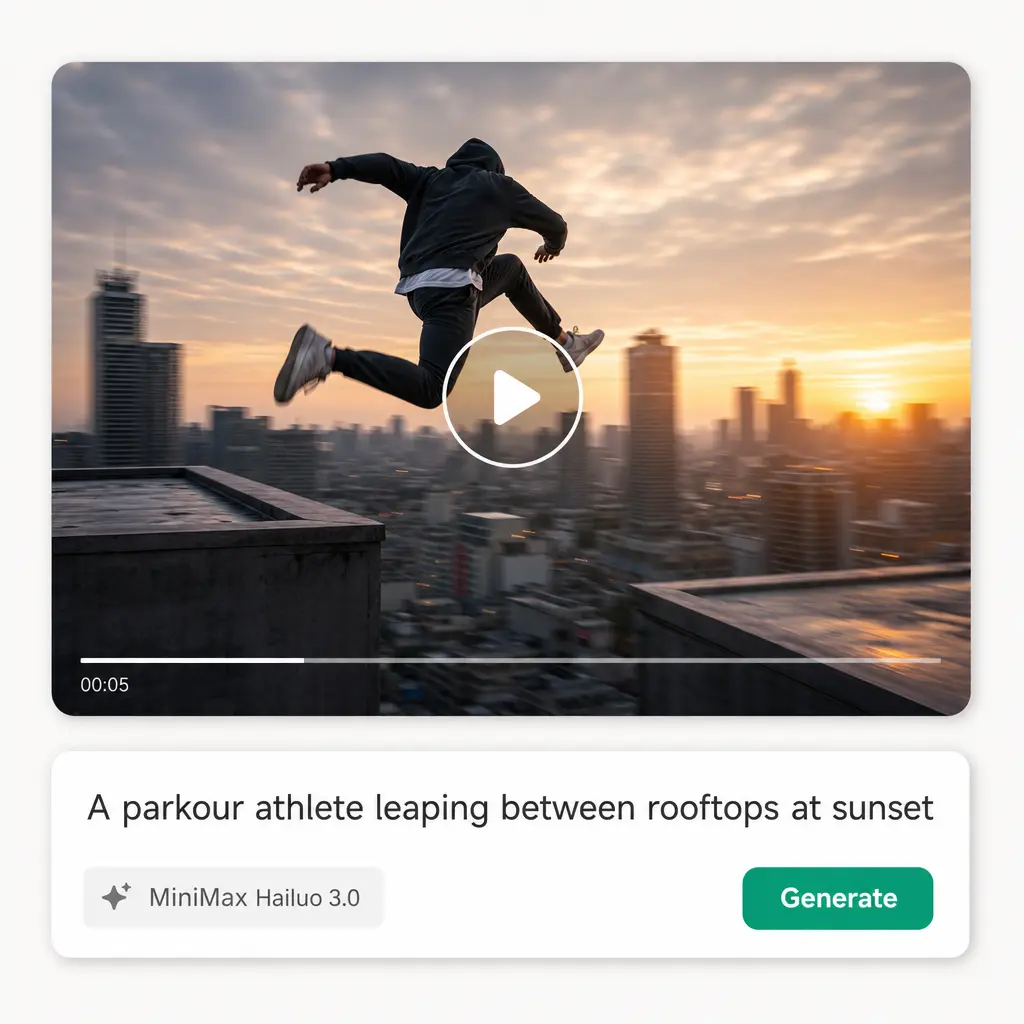 Hailuo AI video generator interface in the Lift app