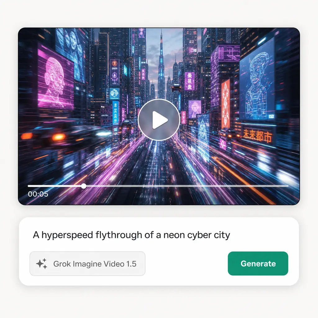 Grok AI video generator interface in the Lift app