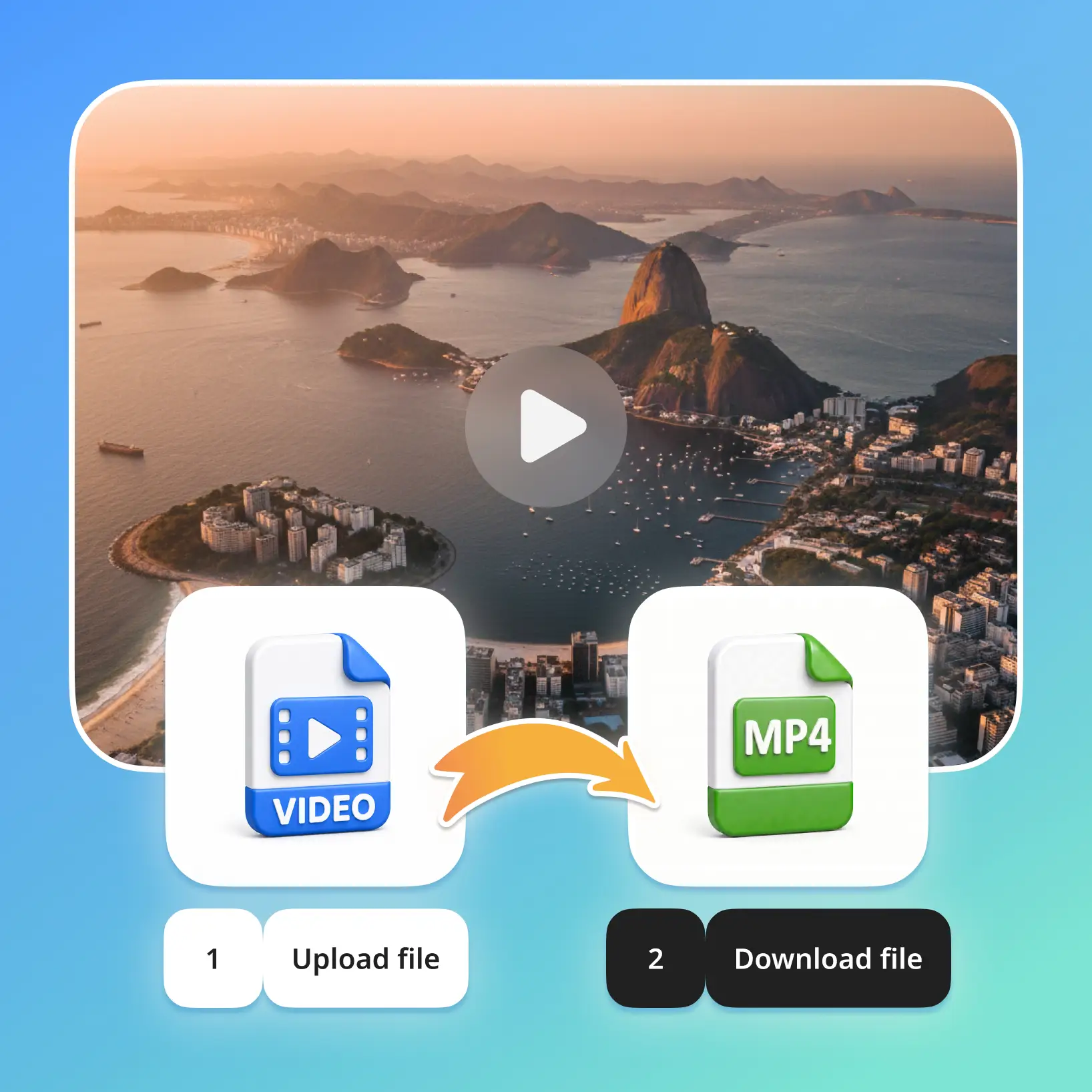 Online video converter tool showing format selection