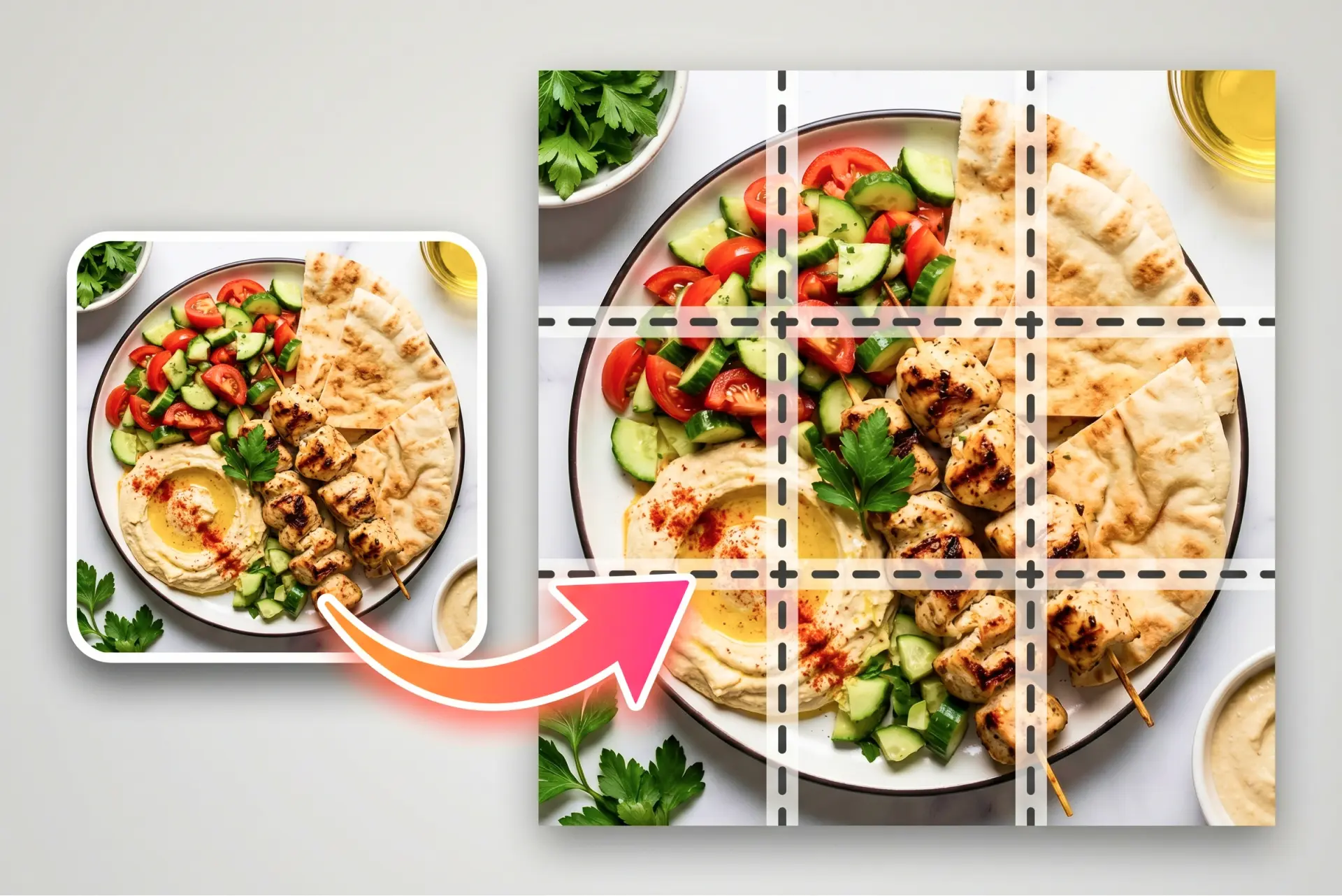 Split any photo into equal grid tiles with Lift Image Splitter — online photo splitting tool