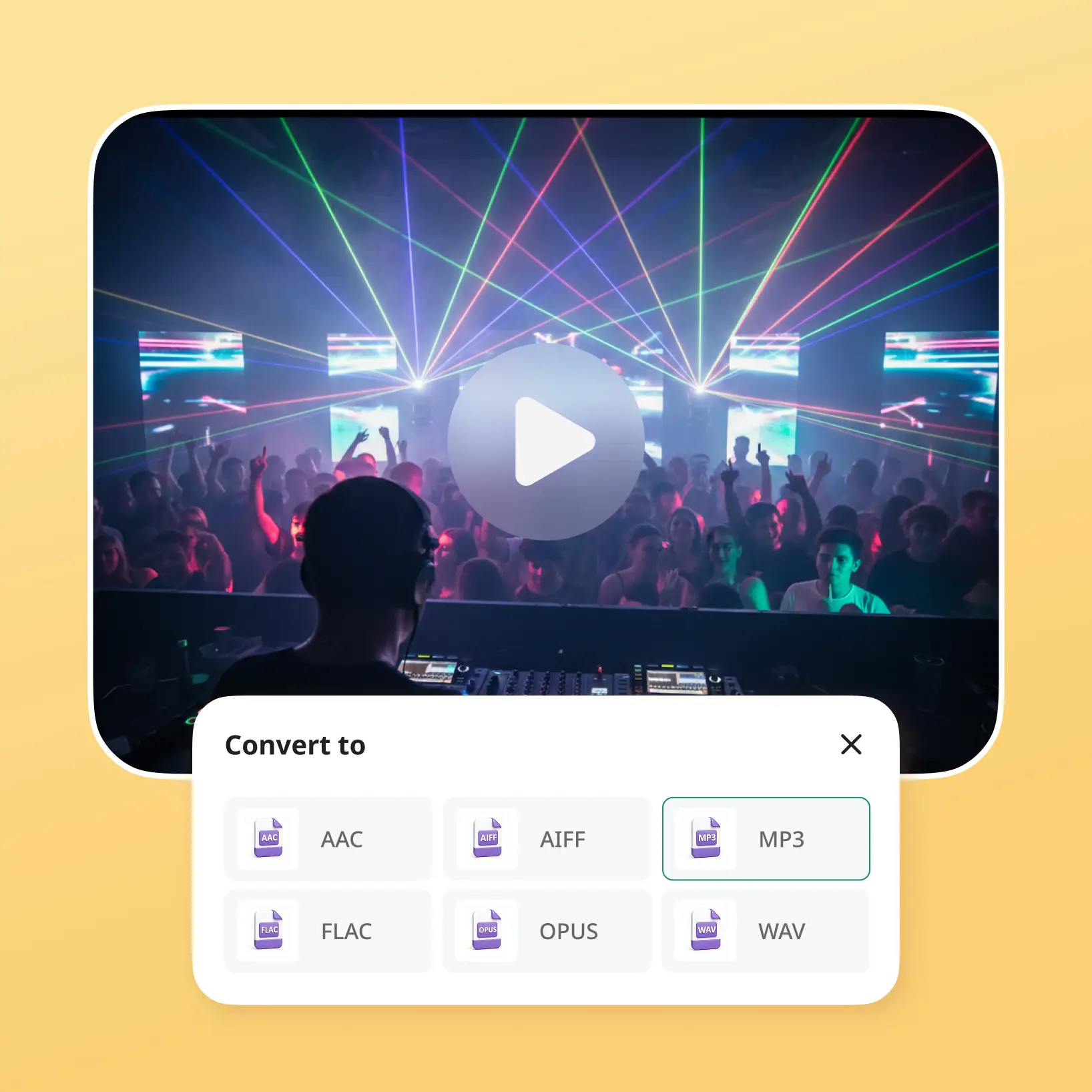 Convertisseur MOV en MP3 en ligne de Lift en haute résolution