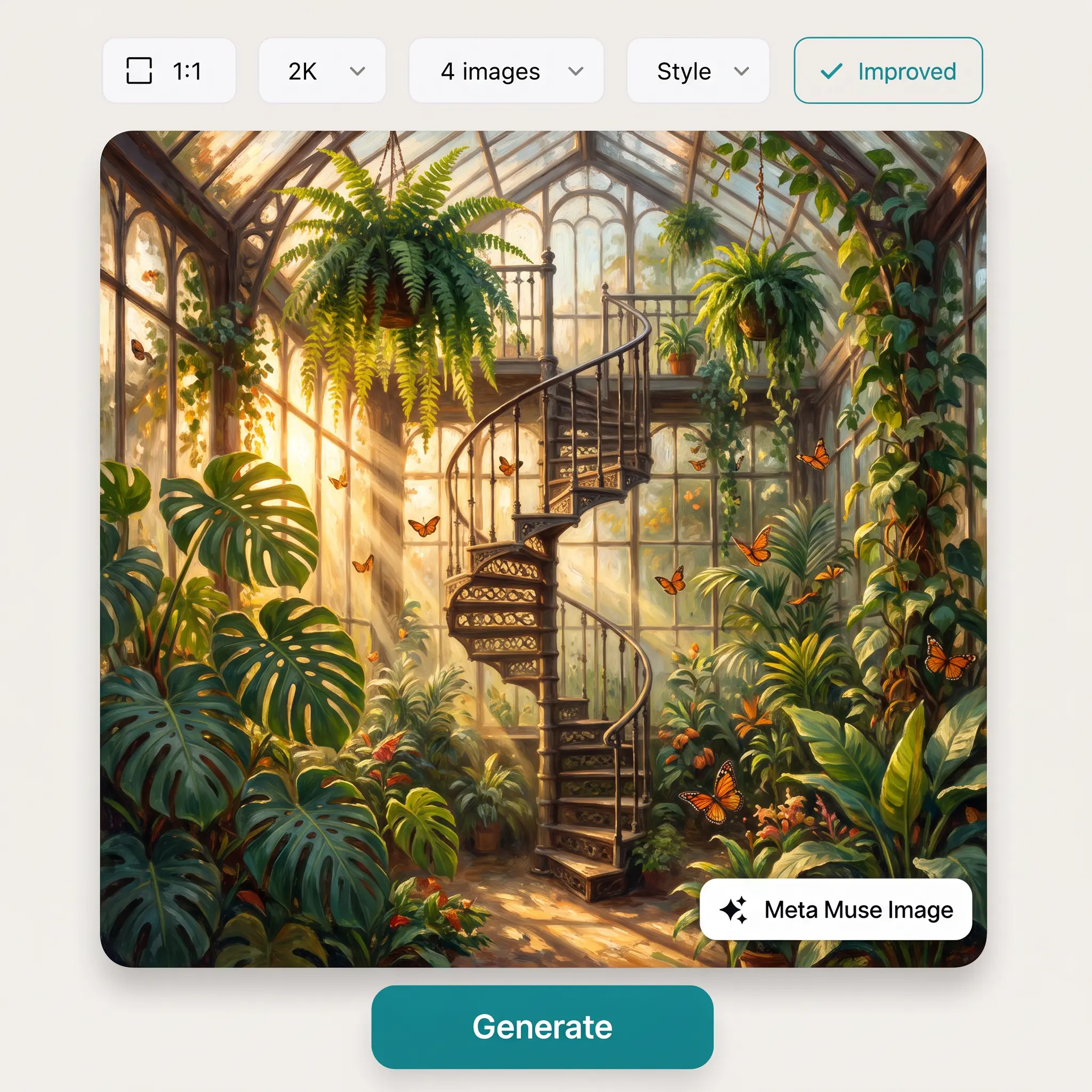 Generador de imágenes con IA de Lift impulsado por Meta Muse Image