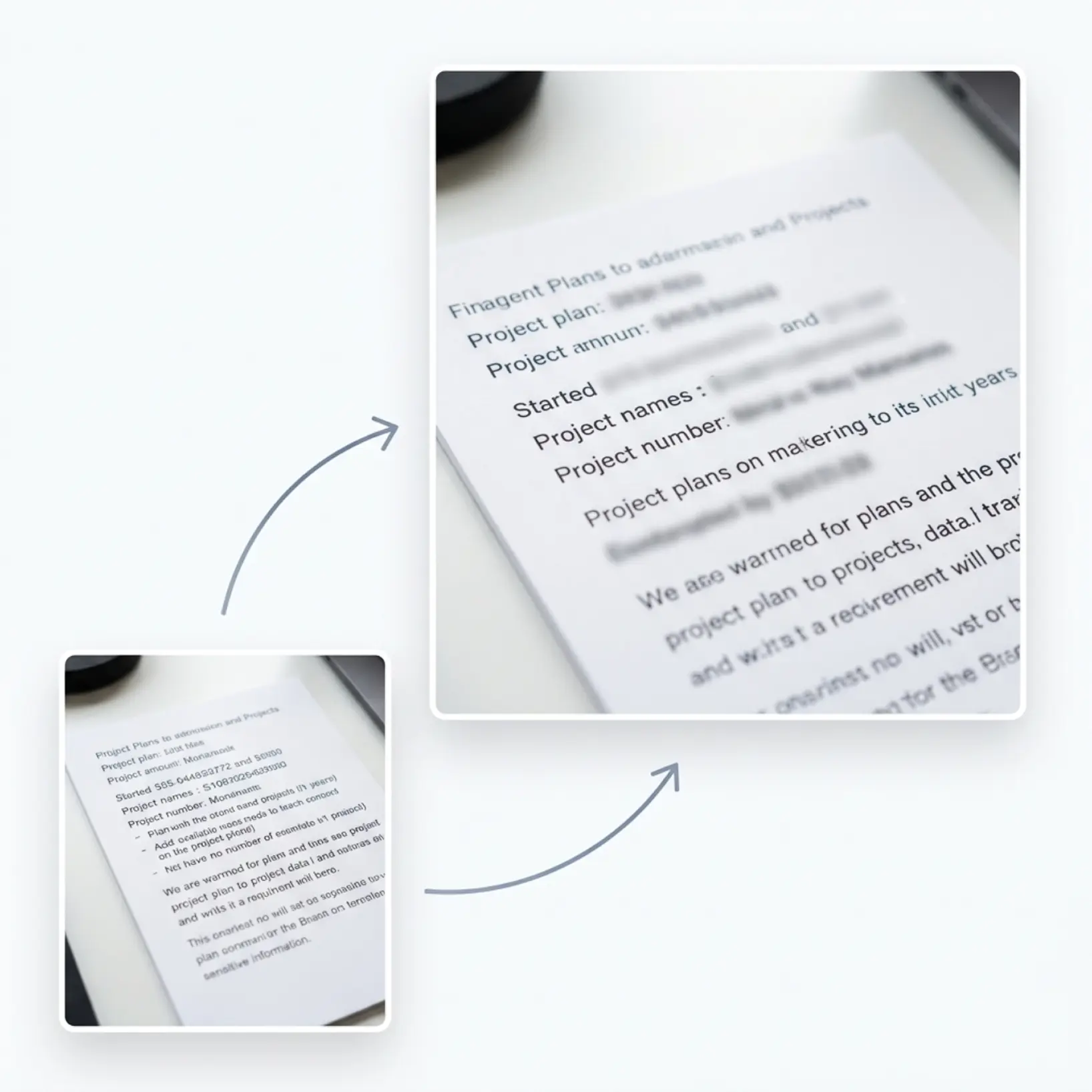 Blur sensitive text in documents with online image blur tool Document with sensitive information selectively blurred using an online blur image tool to protect private data while keeping the rest readable