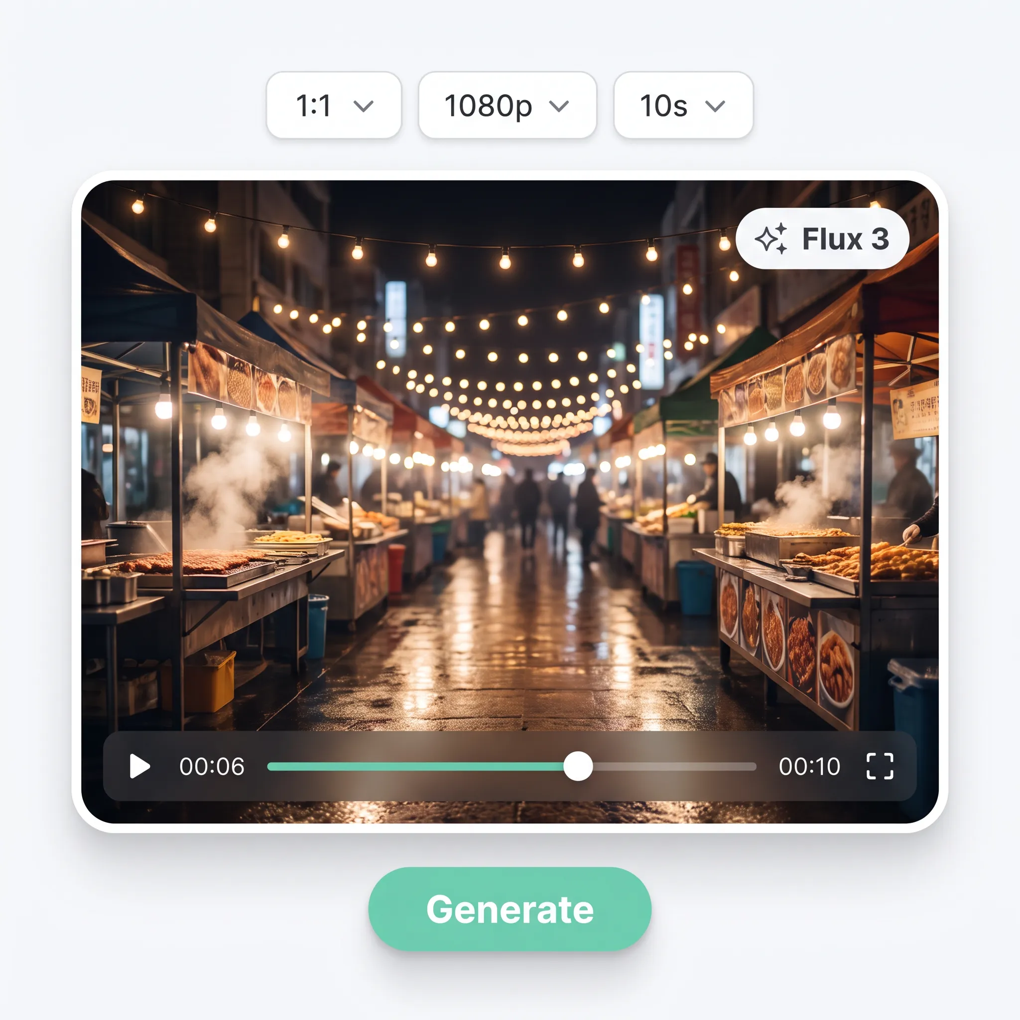Generador de vídeos con IA de Lift impulsado por Flux 3 Video