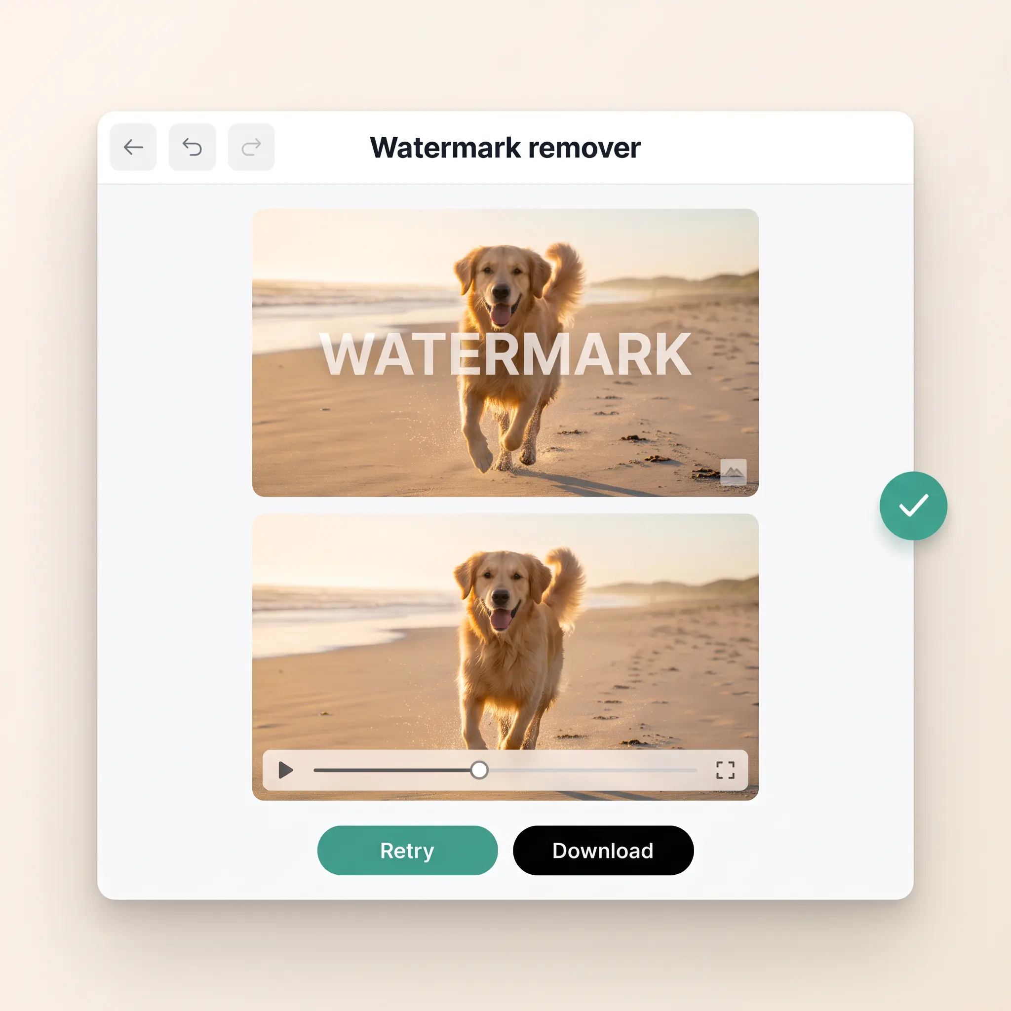 Clean video result after using Lift's AI to remove a watermark
