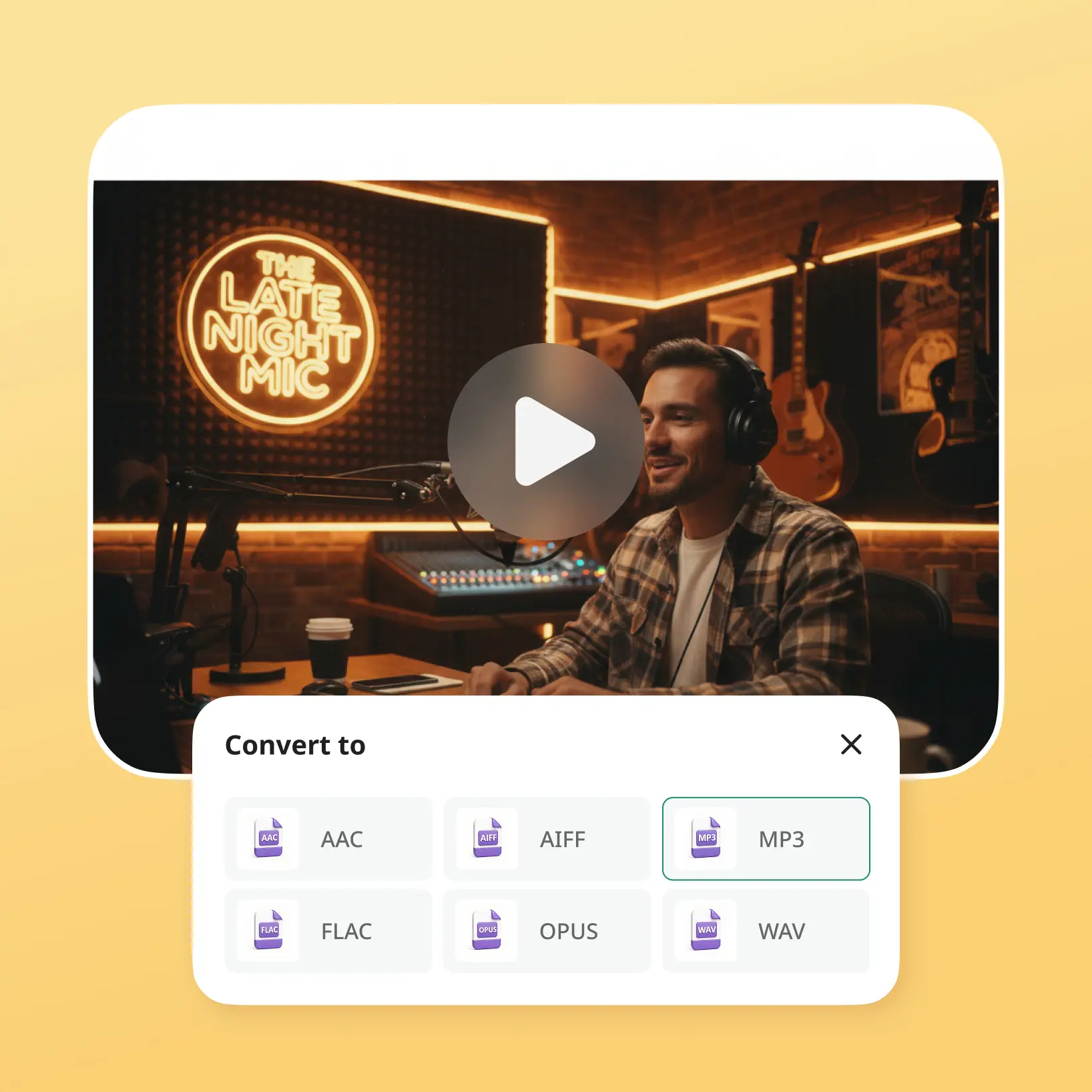 Convertisseur vidéo en MP3 en ligne de Lift en haute résolution