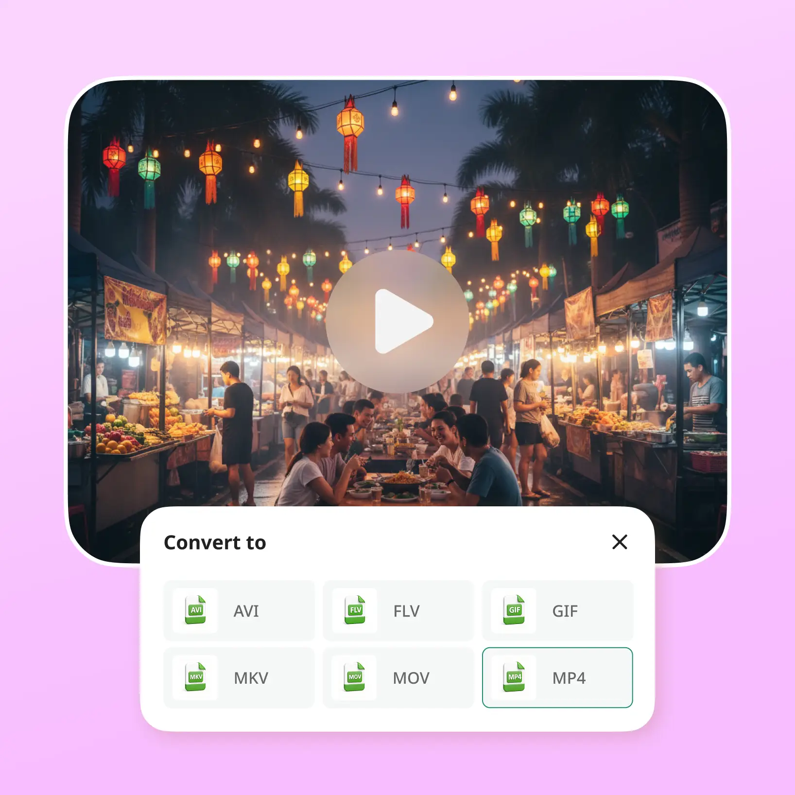 Convertisseur WEBM en MP4 en ligne de Lift en haute résolution