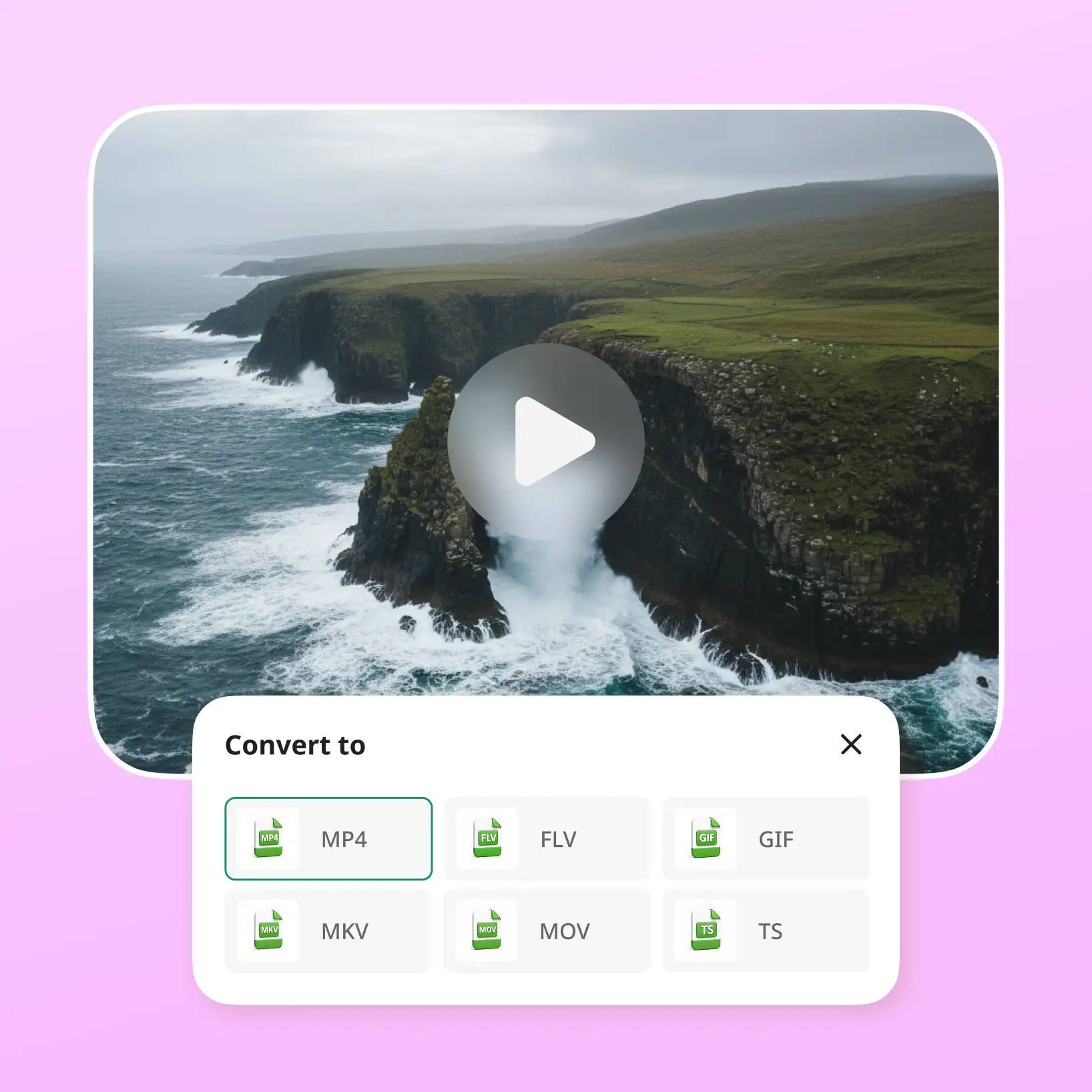Convertisseur AVI en MP4 en ligne de Lift en haute résolution