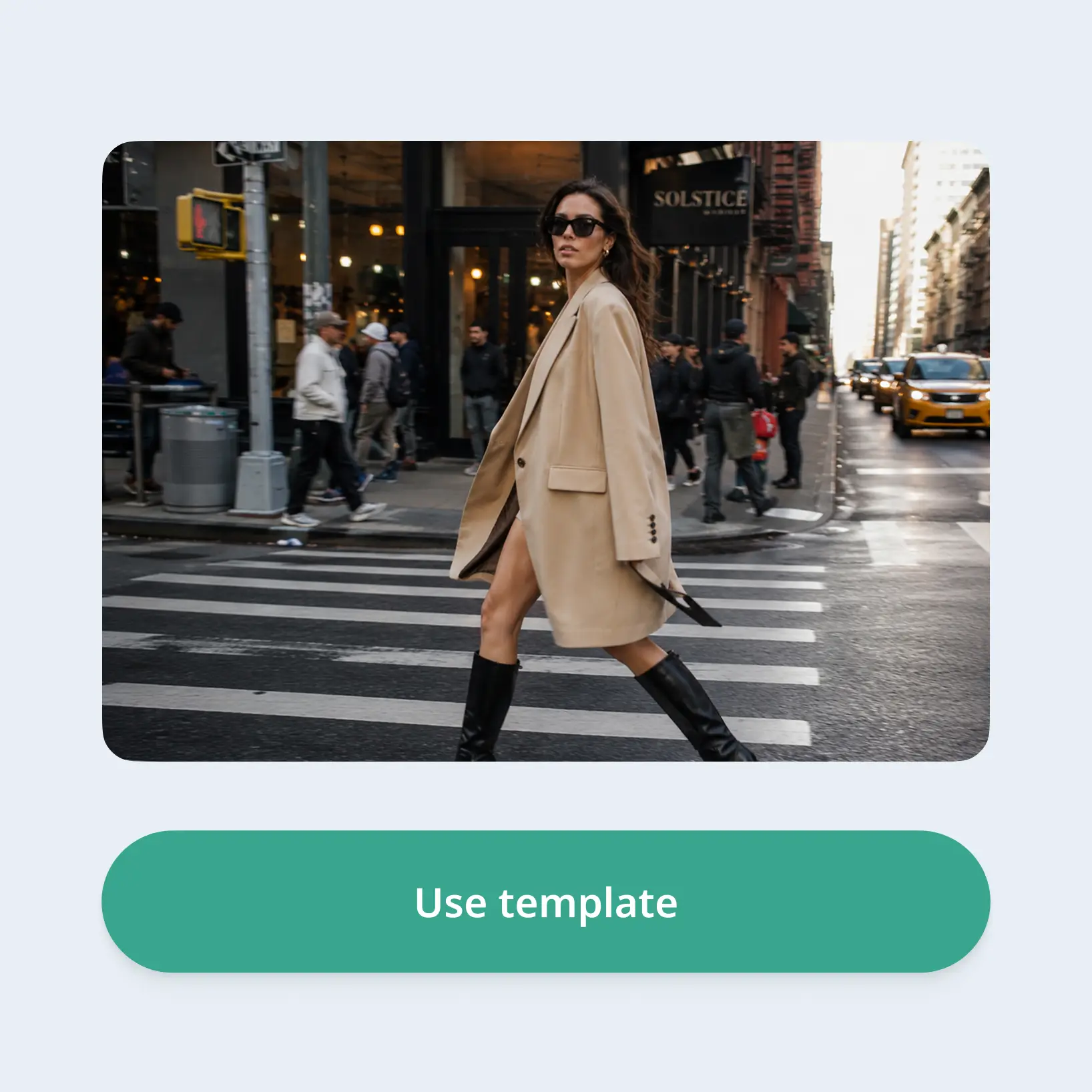 Lift Image to Video AI template preview with a Use template button to start a project Lift Image to Video AI template preview with a Use template button to start a project